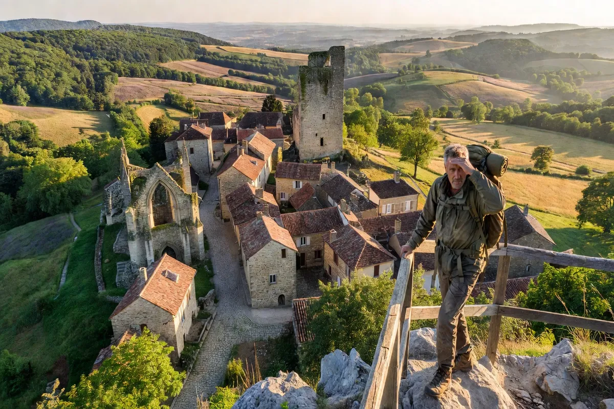 Point de vue panoramique depuis les hauteurs de Château-Larcher sur la Clouère